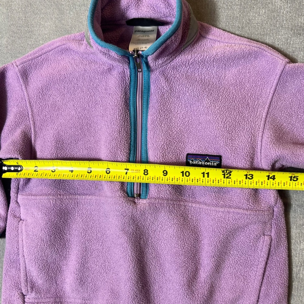 Patagonia Synchilla Fleece Quarter Zip Pullover Purple Teal Kids XXS 3-4 - Picture 3 of 7